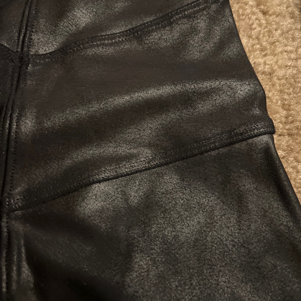 Spanx motto faux leather leggings sz Lg - Picture 9 of 10